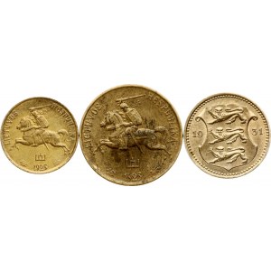 Litwa 1 Centas i 10 Centu 1925 oraz Estonia 10 Senti 1936 Partia 3 monet