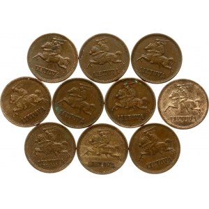 Litva 1 centas 1936 Sada 10 mincí