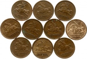 Litva 1 centas 1936 Sada 10 mincí
