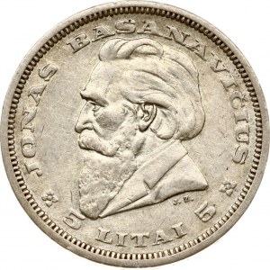 Lithuania 5 Litai 1936 Basanavicius