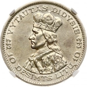 Lithuania 10 Litu 1936 Vytautas NGC AU 58