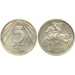 Lithuania 1 Centas - 5 Litai 1991 SET Lot of 9 Coins
