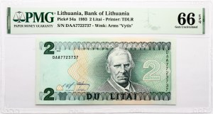 Lituanie 2 Litai 1993 Valančius PMG 66 Gem Uncirculated EPQ