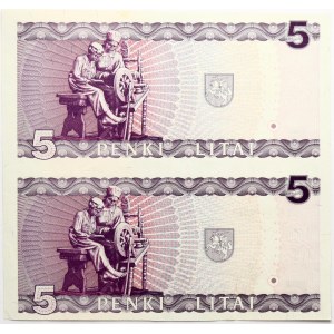 Lithuania 5 Litai 1993 Jablonskis Double