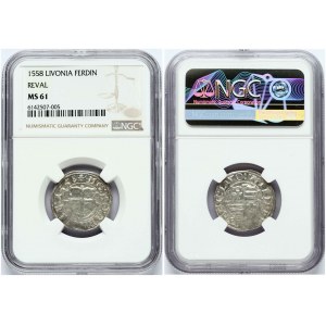 Livonia Ferding 1558 Reval NGC MS 61 TOP POP