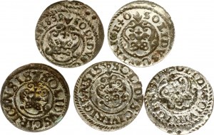 Livonie Solidus suédois 1635-1640 Riga Lot de 5 pièces