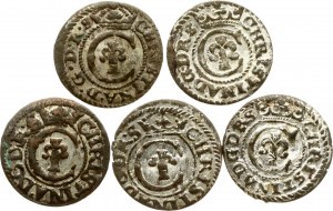 Livonie Solidus suédois 1635-1640 Riga Lot de 5 pièces