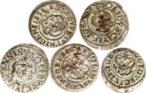 Solidus suédois de Livonie 1635-1641 Riga Lot de 5 pièces