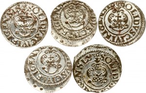 Livonie Solidus suédois 1635-1638 Riga Lot de 5 pièces