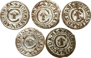 Livonie Solidus suédois 1635-1638 Riga Lot de 5 pièces