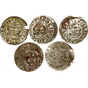 Szwedzki Solid Liwonii 1635-1653 Ryga Zestaw 5 monet