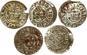 Livonie Solidus suédois 1635-1653 Riga Lot de 5 pièces