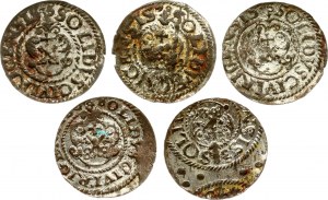 Livonie Solidus suédois 1635-1638 Riga Lot de 5 pièces