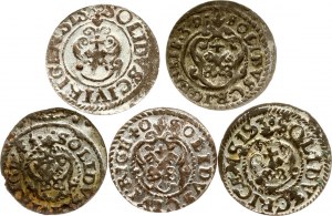 Solidus suédois de Livonie 1638-1641 Riga Lot de 5 pièces