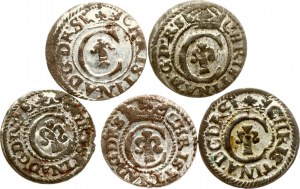 Solidus suédois de Livonie 1638-1641 Riga Lot de 5 pièces