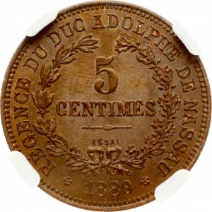 Luxembourg 5 Centimes 1889 Essai NGC MS 66 BN TOP POP