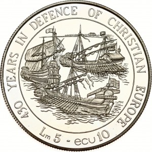 Malta 5 Liri / 10 Ecu 1993 Obrona Europy