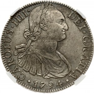 Meksyk 8 reali 1794 FM NGC XF SZCZEGÓŁY