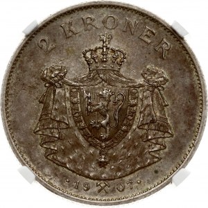 Norway 2 Kroner 1907 Independence NGC MS 62