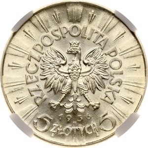 Pologne 5 Zlotych 1936 Pilsudski NGC MS 62