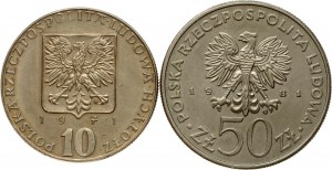 Poland 10 Zlotych 1971 FAO & 50 Zlotych 1981 FAO Lot of 2 coins