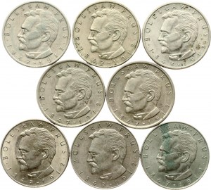 Pologne 10 Zlotych 1975-1984 Boleslaw Prus Lot de 8 pièces