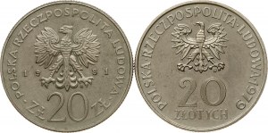 Pologne 20 Zlotych 1979 & 1981 Proba Lot de 2 pièces