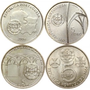 Portugalia 5 euro (2004-2005) Emisja okolicznościowa Partia 4 monet