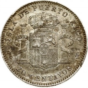 Puerto Rico 20 Centavos 1895 PGV
