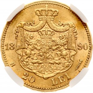 Romania 20 Lei 1890 B NGC MS 61