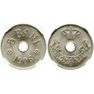 Romania 5 Bani 1906 J NGC MS 65