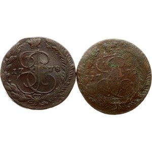Rosja 5 kopiejek 1770 EM i 1778 EM Partia 2 monet