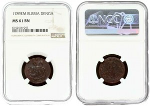 Russie Denga 1789 EM NGC MS 61 BN