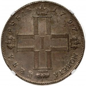 Rubel rosyjski 1797 СМ-ФЦ Ciężki (R) NGC XF DETAILS Budanitsky Collection