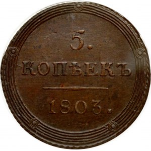 Russia 5 Kopecks 1803 KM NGC MS 61 BN
