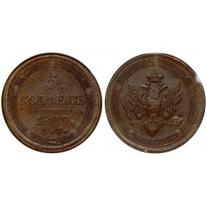 Russia 5 Kopecks 1809 ЕМ NGC MS 63 BN