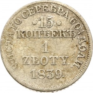 Russie-Pologne 15 Kopecks - 1 Zloty 1839 MW