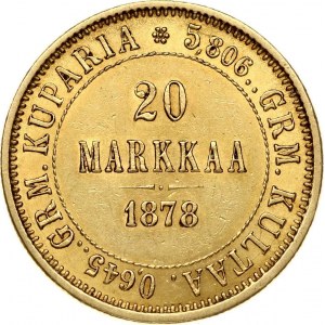 Rusko pro Finsko 20 Markkaa 1878 S (R)
