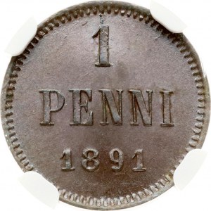 Russie pour la Finlande Penni 1891 NGC MS 64 BN