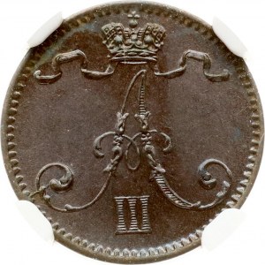 Russie pour la Finlande Penni 1891 NGC MS 64 BN