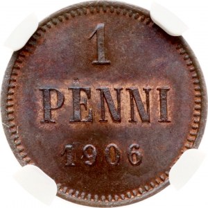 Russie pour la Finlande 1 Penni 1906 NGC MS 64 BN