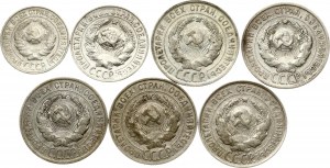 Russie URSS 10 - 20 Kopecks 1924-1929 Lot de 7 pièces
