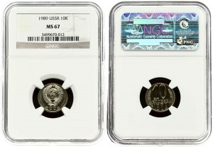 Russie USSR 10 Kopecks 1989 NGC MS67