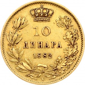 Serbie 10 Dinara 1882 V