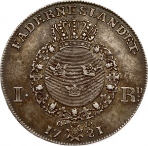Suède 1 Riksdaler 1781 OL