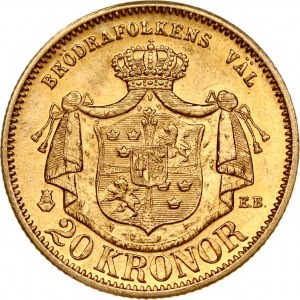 Suède 20 couronnes 1876 EB