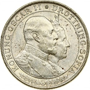 Sweden 2 Kronor 1907 EB AL Golden Wedding