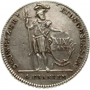 Switzerland Lucerne 4 Franken 1814