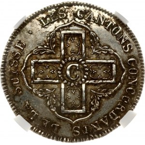 Switzerland Vaud 5 Batzen 1828 BEL NGC UNC DETAILS