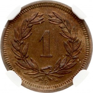 Switzerland 1 Rappen 1921 B NGC MS 65 RB